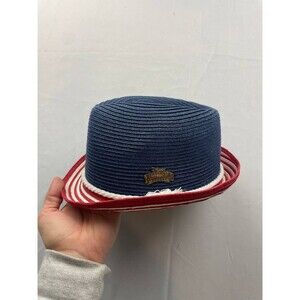 Disney Yacht Club Resort Fedora Hat Size Adult Red White Blue 4th Of July